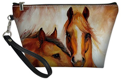 Showudesigns Kosmetiktasche mit Pferde-Motiv, für Teenager, Frauen, Reise-Kosmetiktasche, Kulturbeutel, Clutch