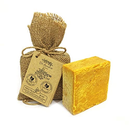 Dr.Ancient Wild Pistacia Bittim Seifenstück, biologisch, natürlich, vegan, traditionell, handgefertigt, Antik – Anti-Schuppen, Haarausfall – ohne Chemikalien