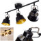 Deckenleuchte Safari, Deckenlampe aus Metall in Schwarz/Gold, 3-flammig, mit verstellbaren Strahlern, 3 x E14-Fassung, Spot im Retro/Vintage Design, ohne Leuchtmittel