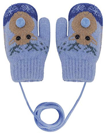 Weihnachten Handschuhe elch Kinder Handschuhe Doppelstrickwolle Kleinkinder Fäustlinge Verdickte Strickhandschuhe Winterhandschuhe Warme Handschuhe für 1-4 Jahre Kinder