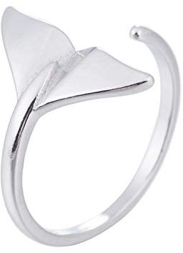 Miniblings Walflossen Ring - I Wal Flosse Flossen Meer Meerestier Walfisch Fisch Delfin Delphin Edelstahl - Handmade Modeschmuck I Fingerring mit Motiv I verstellbar one Size