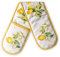 Maison d' Hermine Double Cooking Gloves 100% Cotton 18cm x 89cm Easter Double Oven Mitt with Loop, Handling Hot Pans for BBQ Cooking Grilling Microwave, Limoncello - Spring/Summer