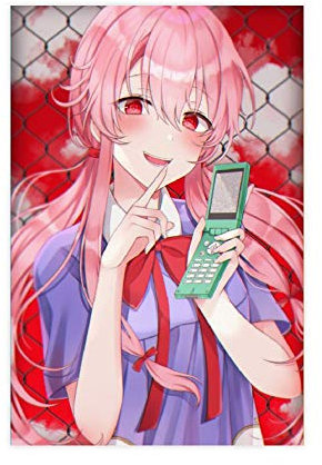Anime Yuno Gasai The Future Diary 2 Leinwand-Poster, Schlafzimmer, Dekoration, Sport, Landschaft, Büro, Raumdekoration, Geschenk, 30 x 45 cm, ohne Rahmen