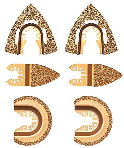 Lsaardth Cuchilla Multiherramienta: 6 Piezas de carburo, Herramientas oscilantes, Kits de Accesorios de Cuchillas para Quitar lechada de baldosas