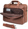 seyfocnia Leder Laptoptasche Herren, 17,3 Zoll (43,9 cm) Messenger Aktentasche Business Satchel Computer Handtasche Schultertasche Tragetasche, Braun
