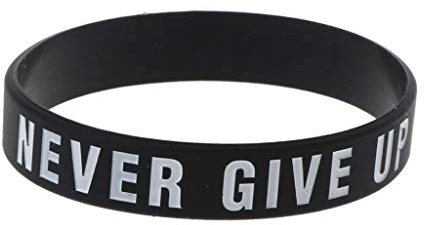 Yushu - Silikon-Armband 'Road To the Dream, Never Give Up', Motivierendes Gummiband für Männer, Elastisches Inspirierendes Armband, Personalisiertes Geschenk