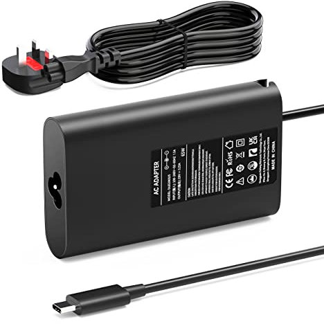 65W Laptop Charger USB C for Dell Latitude 5420 5520 5320 5410 5540 7420 7410 7440 7320 7310 9410 9510 XPS 13 12 9350 9360 9370 9380 Chromebook 3100 3380 5190 Type C Power Supply Adapter