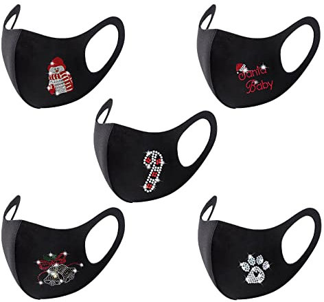 5 Stück Unisex Erwachsene Schutz_Cover_Mas_Fac_For Christmas Colorful Washable Reusable Ice Silk (5 Stück)