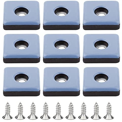 DXLing 24 Stück Teflon Möbelgleiter zum Schrauben 25x25mm Teflon Möbelgleiter Rechteckig Stuhlgleiter Teppichgleiter Gleiter Furniture Glides für Möbel Sessel Stuhlbeine
