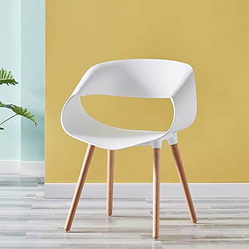 QIFFIY Esszimmerstühle Moderne minimalistische Wohnmöbel Kreative Design Kunststoff Esszimmerstuhl Nordische Rückenlehne Hotelstuhlaushandel Freizeit Sessel Küchenstühle (Color : White)