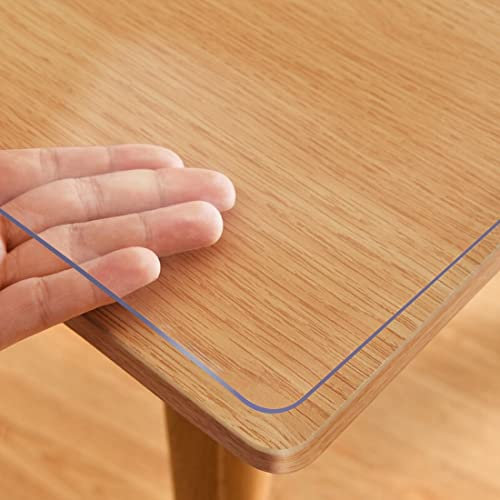 VeeCano 38X72 Inch New Clear Coffee Dining Table Protector Plastic PVC Tablecloths for End Side Sofa Buffet Table Top Topper Heat Resistant Easy Clean Vinyl Rectanglar Refrigerator Top Protector