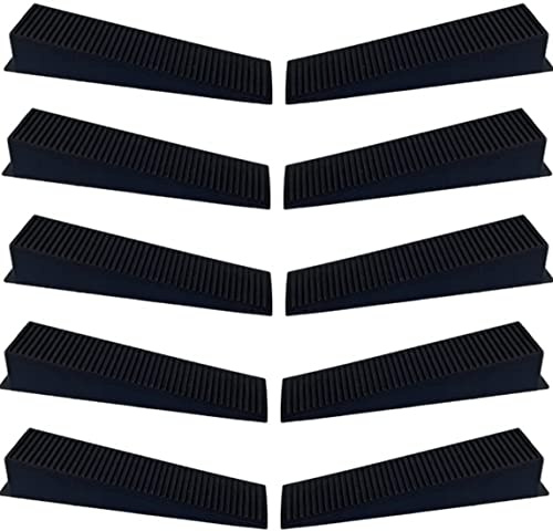 Door Stoppers Door Wedges - Pack of 10 - Black