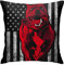 AOOEDM Kissenbezug American Bully mit amerikanischer Flagge, dekorativer quadratischer Kissenbezug, weicher Kissenbezug für Schlafzimmerstuhl, Büro, 45,7 x 45,7 cm