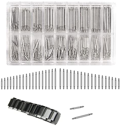 KARELLS Barrettes à Ressort Montre, Tige Montre, Barrettes à Ressort pour Bracelet de Montre, Kit de Réparation pour Bracelet de Montre Acier Inoxydable, 270 pcs, 8mm - 25mm, Argent