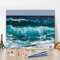 DIY Handgemalt Ölgemälde Abstrakte blaue Ozeanwellen Erwachsene Malen nach Zahlen Anfänger Malen mit Zahlen Wohnzimmer Schlafzimmer Dekor Kunsthandwerk Geschenke für Home Decorations 16x20inch