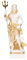 Poseidon Griechischer Gott des Meeres mit Dreizack Statue Figur Gold Alabaster 25,4 cm