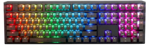 Ducky One 3 Aura Black Gaming Tastatur, RGB LED - MX-Brown (US) | Mechanical gaming keyboard with hot-swappable switches, PBT doubleshot keycaps, RGB backlight