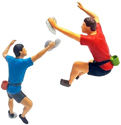 Oshhni 2 Stück Miniatur 1/64 Klettern Menschen Figur Gebäude Zug Filmrequisiten