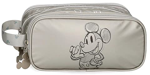 Disney Mickey 100 Triple Case Grau 22x10x9 cm Polyester