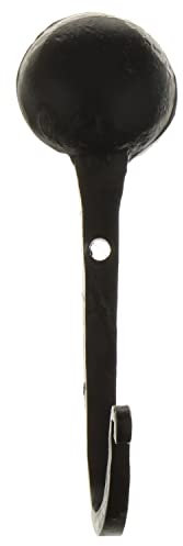 MACOSA SA02550 Dekohaken Rund Metall schwarz Landhausstil Garderoben-Haken Wand-Haken Kleiderhaken Metallhaken Küchenhaken Schlüssel-Haken (Rund)