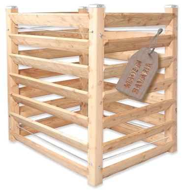 Gartenwelt Riegelsberger Moderner Komposter Single ca. 80x80 cm Höhe 100 cm aus Lärchenholz Massivholz Steckkomposter Kompostsilo Holzkomposter Stecksystem