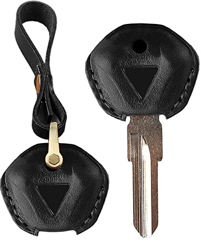 KUNIO Motorrad Schlüsselhülle Passt für Triumph Bonneville T100 Leder Schlüsseletui Schlüsselanhänger Schlüsselcover Motorcycle Key Cover Schwarz