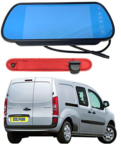 Dolphin Automotive Bremslicht Rückfahrkamera für Mercedes Citan 2012–2021 (Kamera mit 7 Zoll Spiegelmonitor)