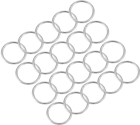 QUARKZMAN 20Stk 15mm Metall O Ringe x Geschweißte Eisenringschnallen für Hardware Sortiment Gurtband Schleifen Schließe, [Silberton]