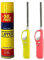 ONE 2 x Refillable BBQ Lighter Safety Gas Adjustable Flame Windproof Candle Lighter Ideal for Kitchen Barbecue Cooking Camping Fireworks