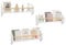WOLTU Bücherregal Kinder Wand 3er Set, Wandregal Kinderzimmer, Kinderregal für Buchaufbewahrung, aus Kiefernholz MDF, für Kinderzimmer Spielzimmer, Weiß
