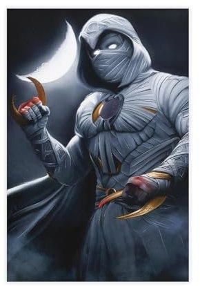 QINQUAN Moon Knight TV-Serie Poster Wandkunst Dekor Druck Leinwand Poster Geschenke für Jungen und Mädchen Wohnzimmer Schlafzimmer Dekor ungerahmt: 40 x 60 cm