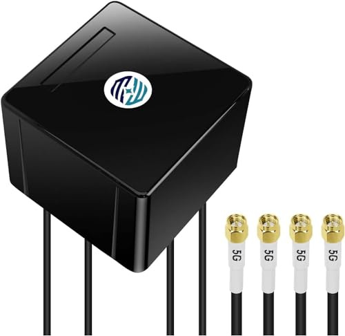 Maswell 5G Antenne Outdoor 4X4 MIMO | Bis zu 6 dBi Omni Mobilfunk 600–8000 MHz Cross Polarized LTE 5G NR Außenantenne mit WiFi 6E für Wohnmobil Haus Router Modem | 4X SMA-Stecker (AN.Master_Cubic_4C)