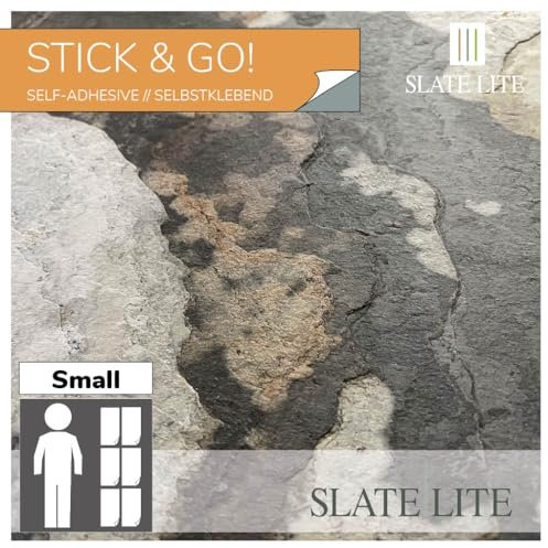 Slate-Lite Stick & Go Steinfurnierfliesen, 30 x 6 cm, Natursteinoberfläche, einfache Installation, mehrere Farboptionen (Rustique)