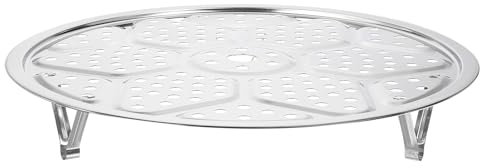 sourcing map Stainless Steel Steamer Rack with Stand, 11.8 Inches Pot Steaming Tray for Steamer Cookware Instant Pressure Cooker, Silver Tone