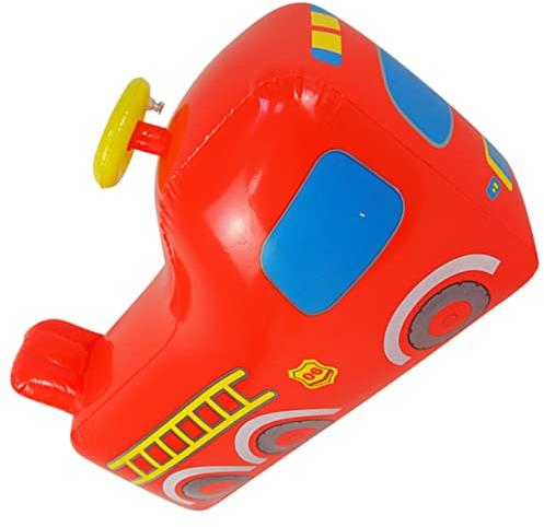 NAMOARLY Aufblasbares Feuerwehrauto Kinderspielzeug Robustes PVC Rot Sitzspielzeug Für 1-4 Outdoor Spielzeug Für Jungen Und Mädchen
