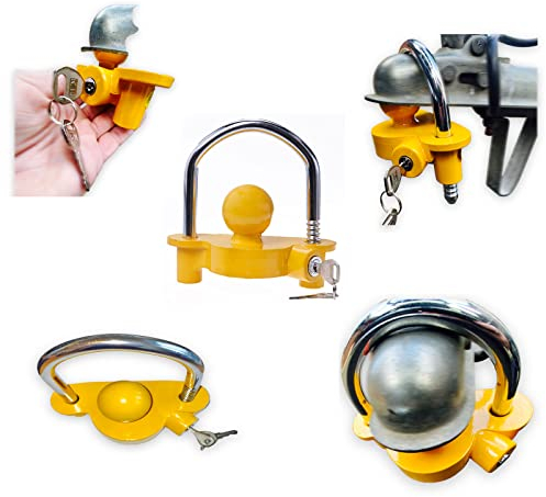 all-around24 Anhängerschloss Diebstahlsicherung für Kugelkupplung 50 mm Diebstahl Anhänger-Sicherung Abschleppsperre schnelle Anbringung sichere Verriegelung