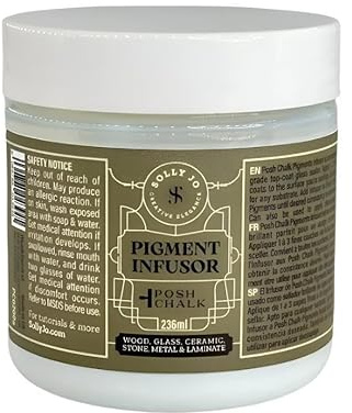 Posh Chalk PC0200a Pigment Infusor 8 Fl Oz - Mix Pigments, Blend Colors, Control Density, Create Texture & Consistencies - Glossy Top Coat Seal - Decoupage Glue – Furniture DIY Craft