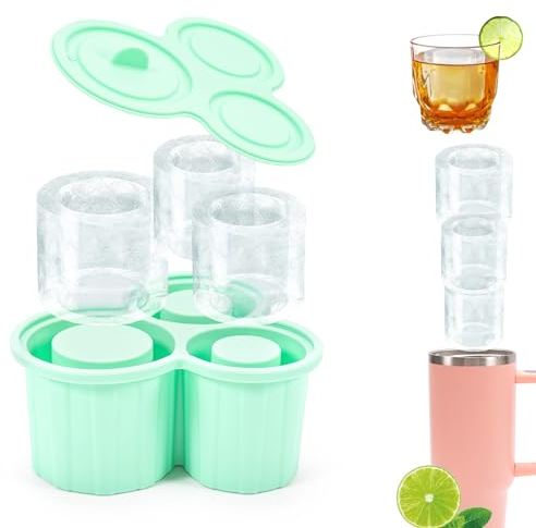 Stanley Cup Accessories, Stanley Ice Cube Tray,3 pcs Cylinder Stanley Cup Ice Mold for 20-40 oz Tumblers,Reusable Ice Cube Mould for Freezer Ice Drink Juice (Green)
