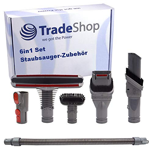 Trade-Shop 6in1 Staubsauger-Zubehör Set kompatibel mit Dyson DC-33 DC-34 DC-35 DC-36 DC-37 DC-38 DC-40 DC-41 DC-44 DC-50 DC-52 DC-55 DC-58 DC-59 DC-62