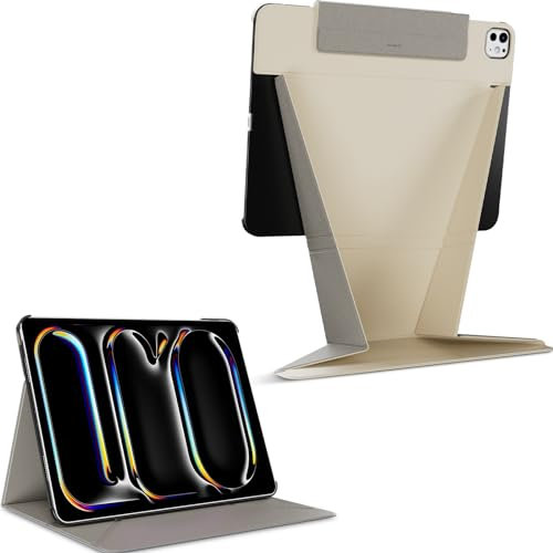 MAGEASY Tablet Case Compatible with 2024 iPad Pro 13 (M4), Turn iPad Into A Monitor, Float Folio Case Scratch & Discolor Resistant, Light & Portable iPad Stand | Lift - Starlight White