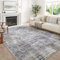 HUGEAR Maschine Waschbarer Bereich Teppich 240 x 300 cm Grau - Wohnzimmer Indoor Großer Akzent Moderner Abstrakter Low Pile Distressed Wurf Schlafzimmer Rutschfest