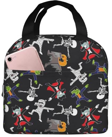 hihihihihihihihi Lunch Bag Women - Zombie Mummy Skeleton Lunch Box for Men, Insulated Lunch Bags for Women, Womens Lunch Bags for Work