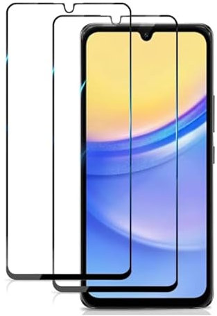 HQ-CLOUD® Lot de 2 Verres Trempés Pour Samsung Galaxy A15 5G/4G .Film de Protection d'écran Couverture Complète Noir - Anti Rayures - Ultra Résistant Dureté 9H