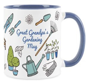 Great Grandpas Gardening Mug - Gardening Accessories & Tools Presents - White & Blue Coffee/Tea Gift for Gardeners 11oz
