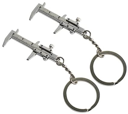 Holibanna 2pcs Caliper Keychain Zinc Alloy Model Pendant for Stylish Key Cool Accessories for Men and Women Unique for Friends and