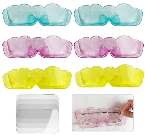 YouXiaor Brillenhalter Wand,6PCS Brillenaufbewahrung,Brillenablage Selbstklebend Sonnenbrillen Aufbewahrung Organizer Hängend Brillenständer Wandmontage für Schlafzimmer Schreibtisch Nachttische