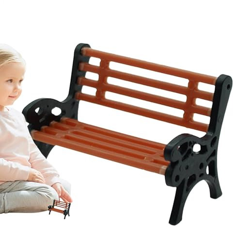 Parkbank Modell, kleine Parkbank | 1:75 Sitzplätze Park Street,kleine Gartendekoration, Straßenpark-Modell, Bühnenzubehör für Feengartendekoration