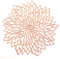 HEYOMART PVC Placemats Sets of 4 Round Leaf Place Mats Washable Heat Resistant Vinyl Table Mats for Morden Kitchen Dining Table Wedding Accent Centerpiece Placemat, Rose Gold