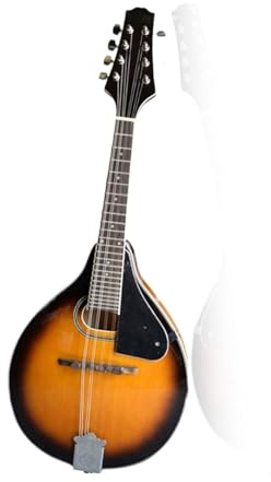 Professionell Mandoline Instrument Fichtenplatte Rundes Loch 7-teiliges Set Zubehör Achtsaitiges Mandoline-Instrument Professioneller Leistungstyp Für Erwachsene(Orange)