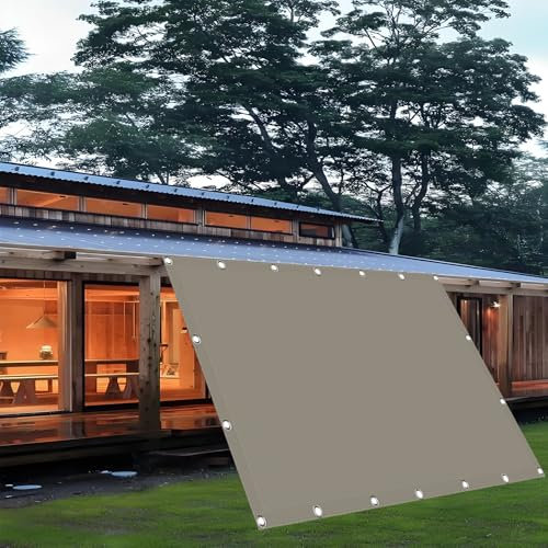 Sun Shade Sail 2 x 2 m Polyester UV Block Waterproof Fabric Pergola Replacement Cover Tear-Resistant Durable with Free Rope for Greenhouse Cover Patio, Taupe